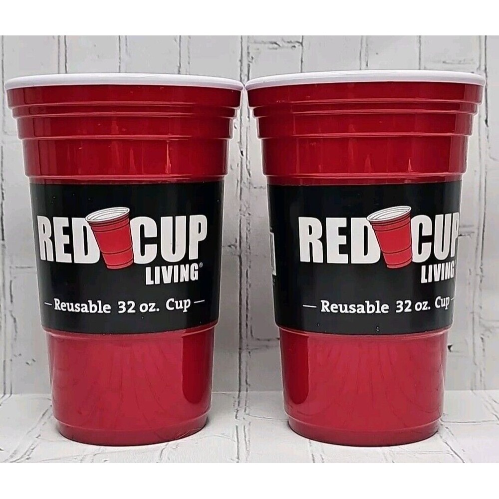 RED CUP LIVING Reusable 32 oz. PARTY Cup #4036 Set of 2 Doublewall READ!!